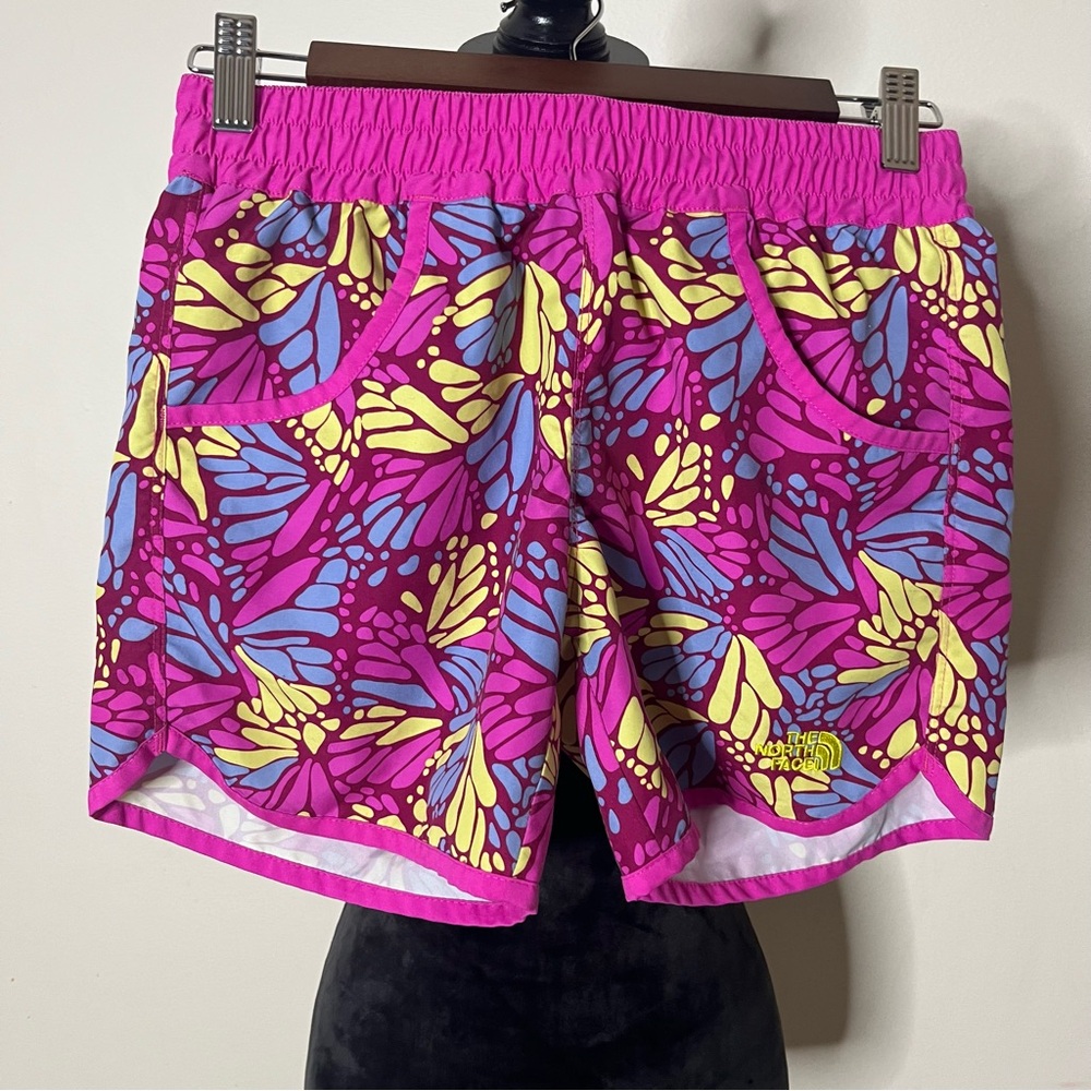The North Face Girls Camfly Water‎ Active Woven Shorts Pink Tropical Sz 14/16